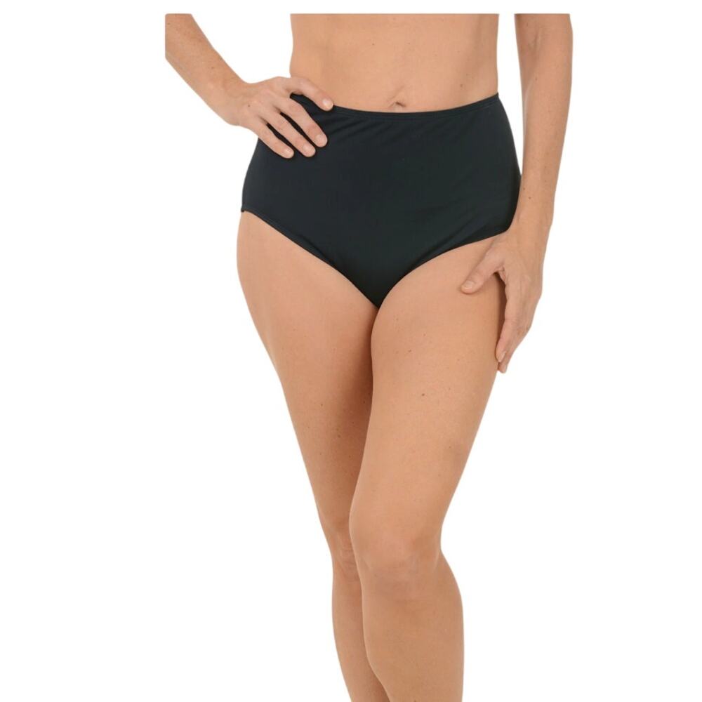 Maxine of Hollywood Black Swimsuit Bottom NWT Tummy Control Size 16